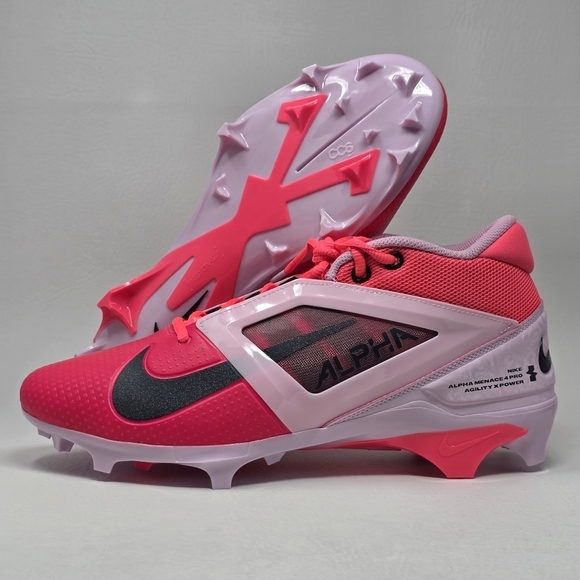 Nike Alpha Menace 4 Pro NRG Racer Pink/Grey Cleats Men\'s HJ4568-600 Size 9 New
